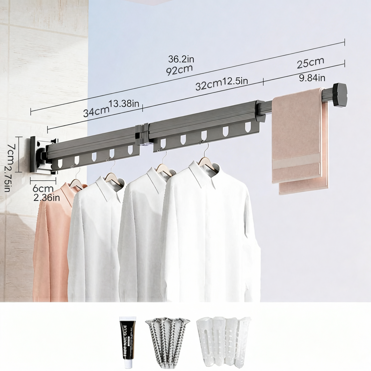 Étendoir à Linge Mural Pliable